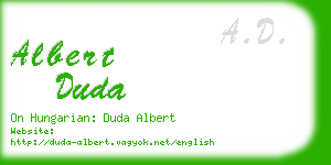 albert duda business card